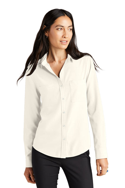 Mercer+Mettle® Women's Stretch Crepe Long Sleeve Camp Blous