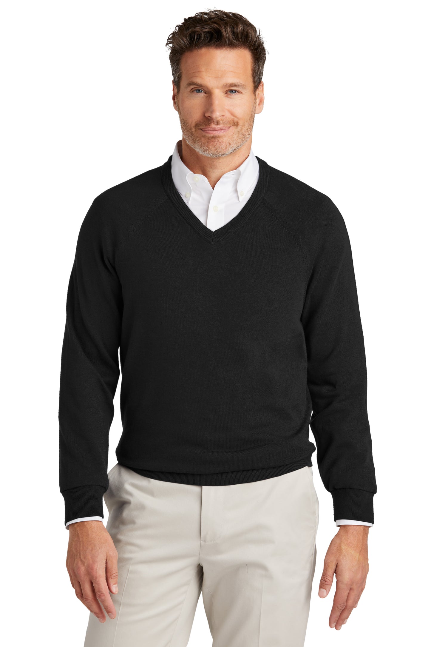Brooks Brothers® Cotton Stretch V-Neck Sweater