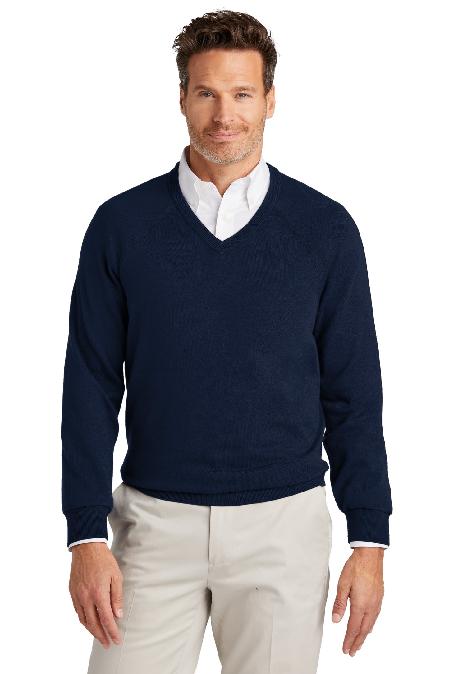Brooks Brothers® Cotton Stretch V-Neck Sweater
