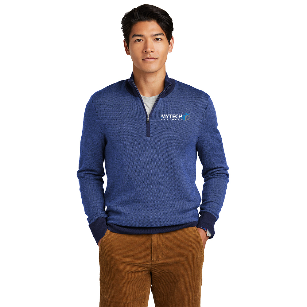 Brooks Brothers ® Washable Merino Birdseye 1/4-Zip Sweater