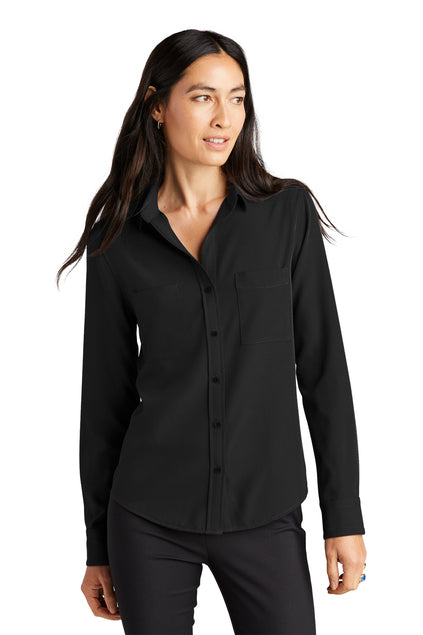 Mercer+Mettle® Women's Stretch Crepe Long Sleeve Camp Blous