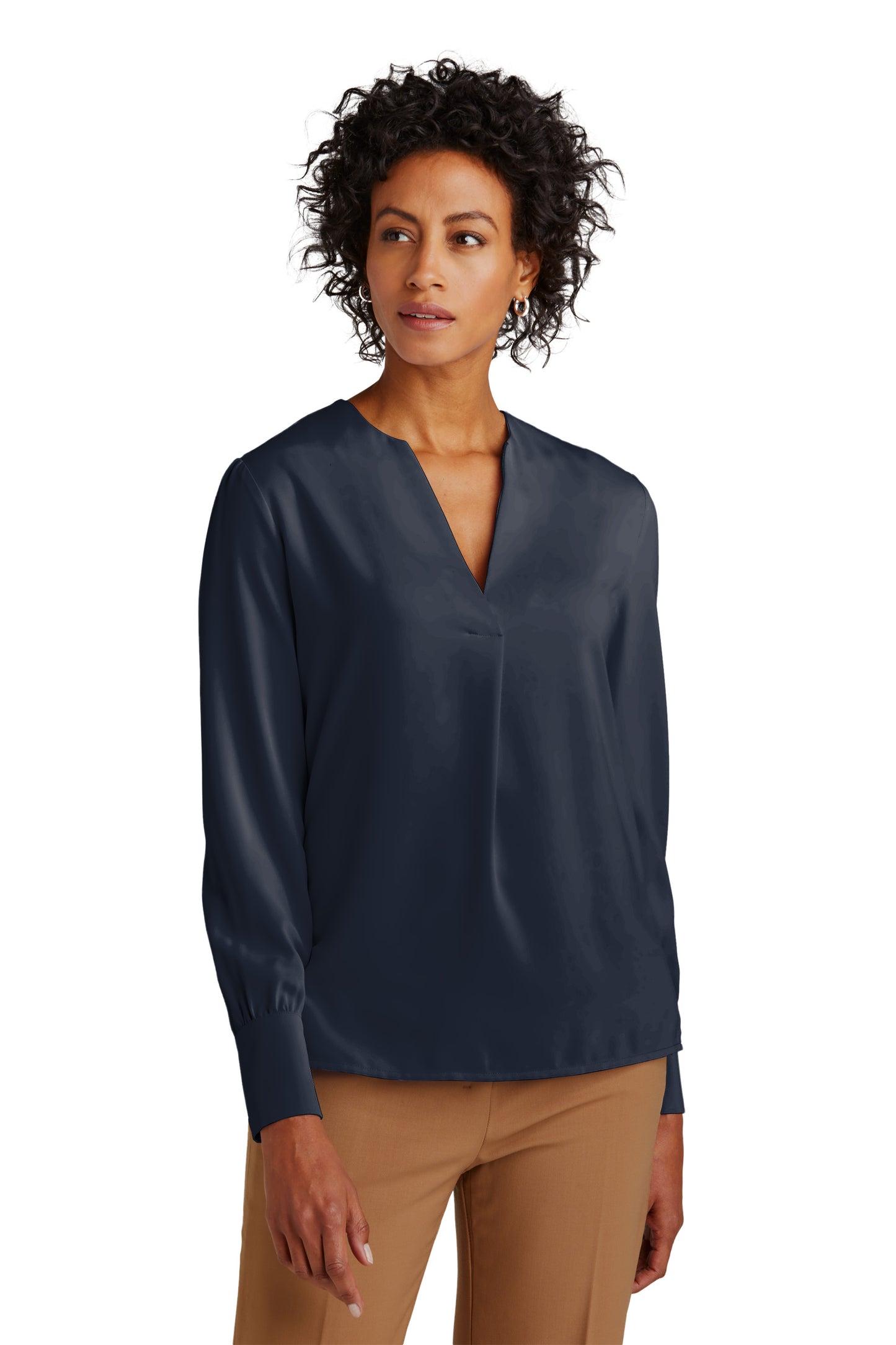 Brooks Brothers® Women’s Open-Neck Satin Blouse