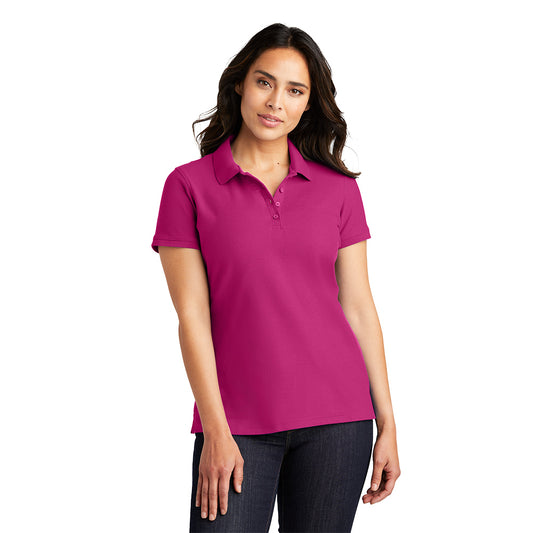 Port Authority Ladies Core Cotton Classic Pique Polo Pink